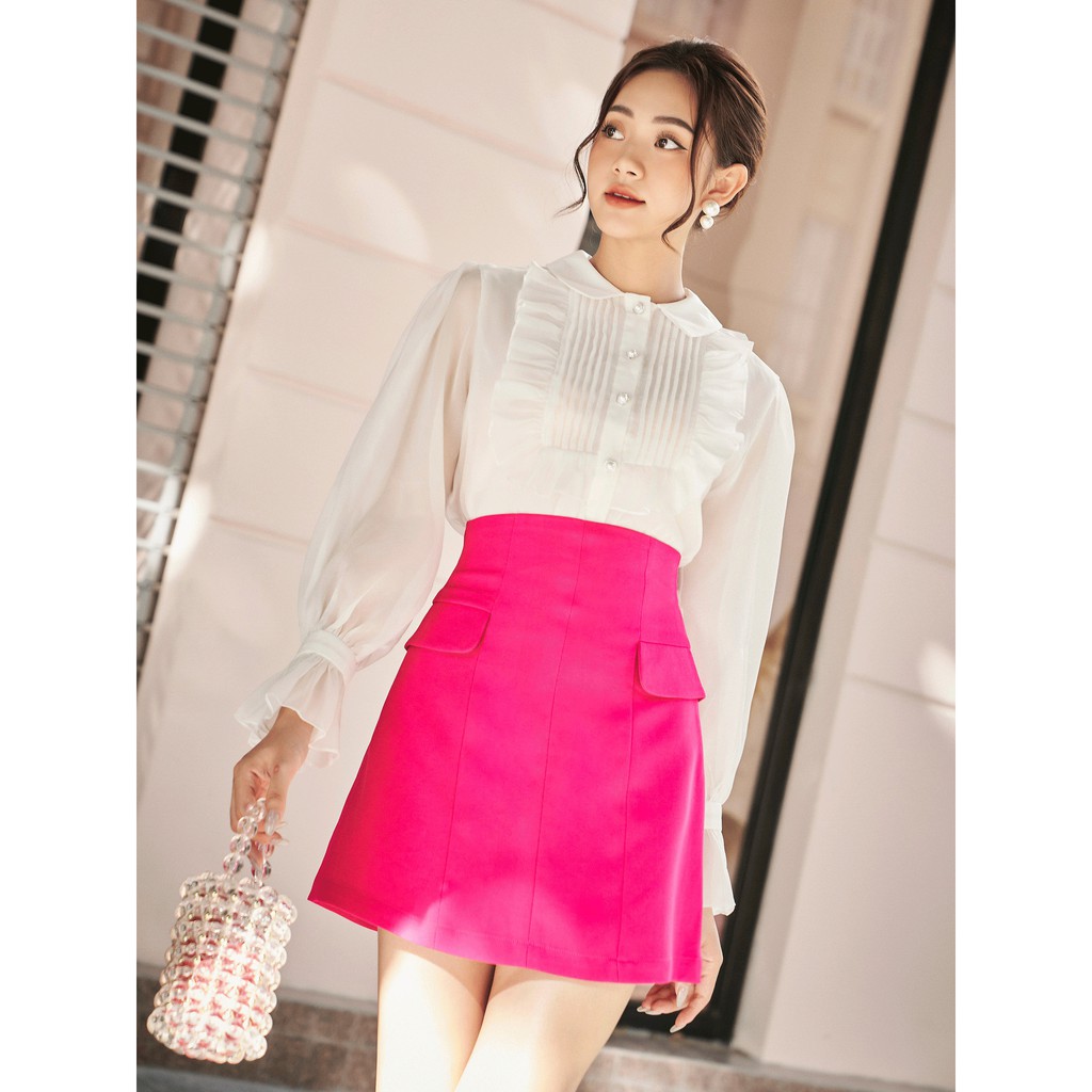 RECHIC Chân váy chữ A túi kiểu Natassy màu hồng dễ thương trẻ trung dễ phối siêu xinh | BigBuy360 - bigbuy360.vn