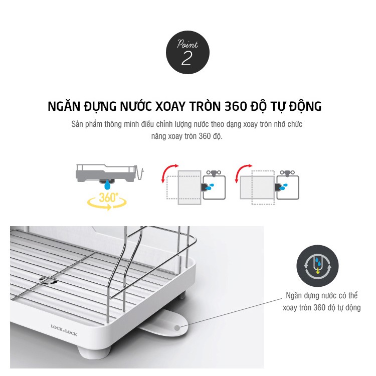 Kệ Chén Dĩa 2 Tầng Lock&Lock LDR2001WHT trắng