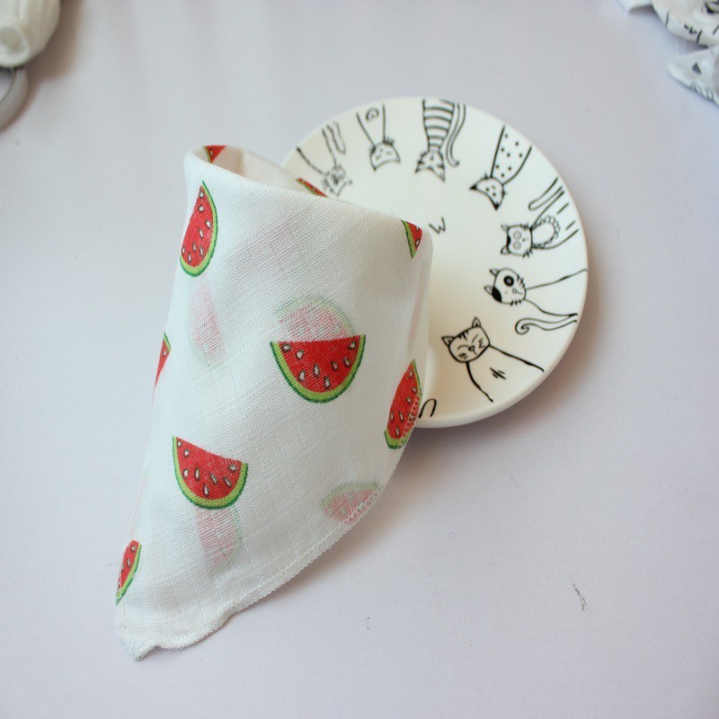 Baby Bibs Triangle Cotton Cartoon Print Bibs Feeding Acessorios