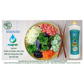 Combo 4 chai nước rửa rau củ quả Sagren
