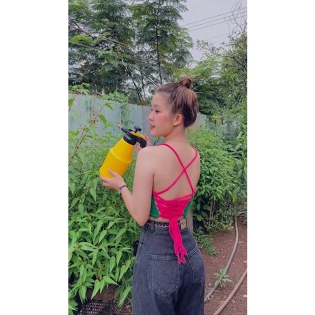 Áo 2 dây phối màu