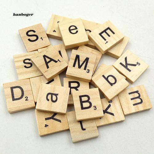 Bộ 100 khối gỗ in bảng chữ cái tiếng Anh dùng làm đồ thủ công DIY/ đồ chơi cho trẻ