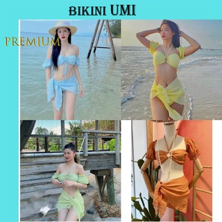 Bikini 2 mảnh vải xốp kèm khăn nhiều màu sắc bikini umi