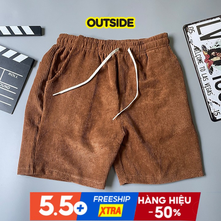 Quần Short Nhung Tăm Nam Nữ Unisex Basic thương hiệu Outsidestreetwear - Vải Nhung Tăm Trẻ Trung Cá Tính - NT1 | BigBuy360 - bigbuy360.vn