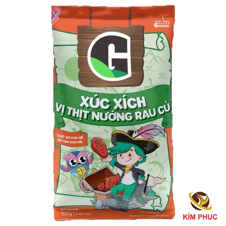 Xúc xích thịt nướng rau củ G 150g (30g*5 cây)