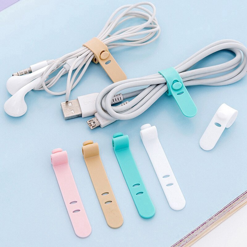 Giá Đỡ Cố Định Dây Cáp/Tai Nghe 4 Ngăn Bằng Silicone Tiện Lợi