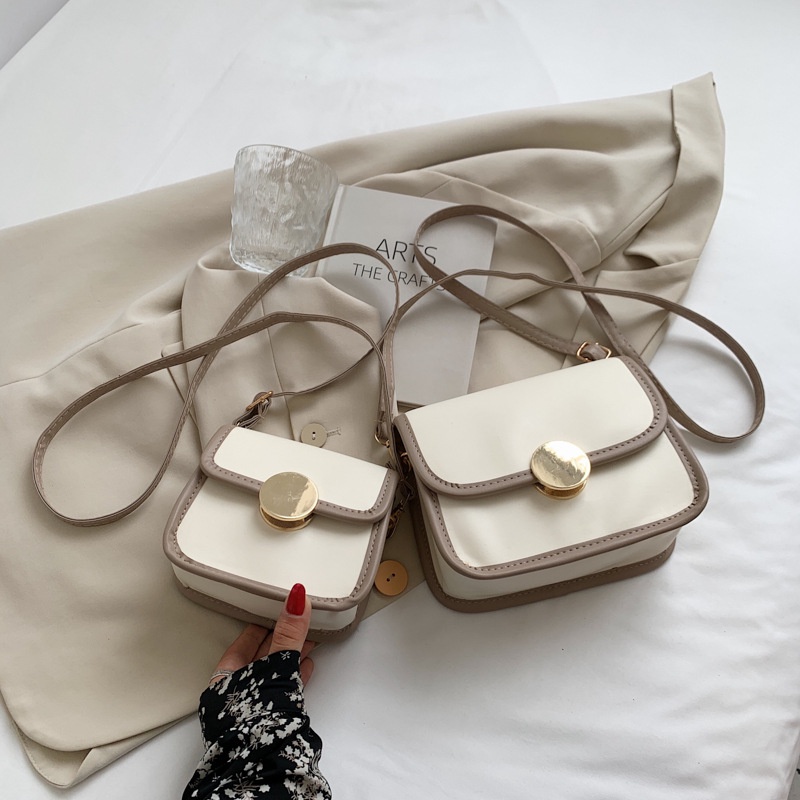 Túi Xách Đeo Vai Kiểu Vuông Nhỏ Phối Màu Tương Phản Thời Trang Sành Điệu