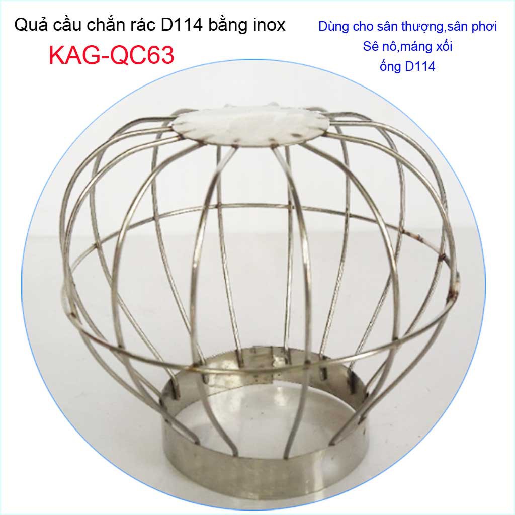 Cầu chắn rác Inox ống 60-90-114-140-168-200-220, quả cầu lưới inox sân thượng Inox