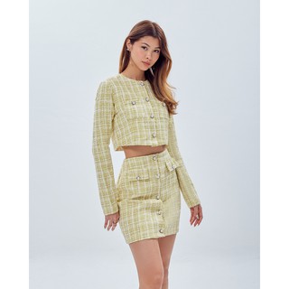 Áo dạ tweed SheByShj màu vàng - Kayla Top