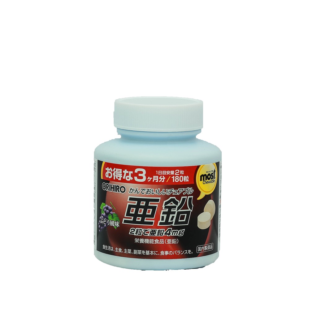 Viên nhai bổ sung Kẽm Orihiro Most Chewable 180 viên