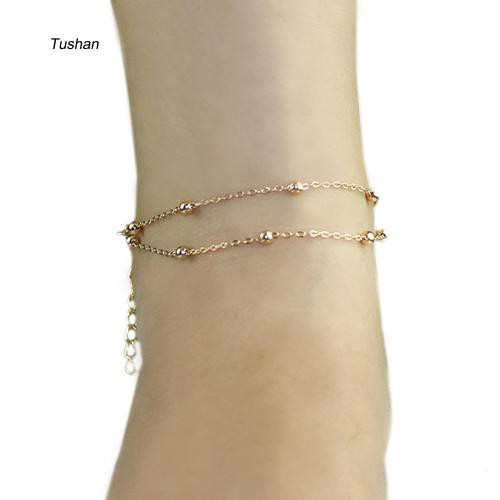 TUSH_Sexy Double Layer Bracelet Ankle Chain Anklet Hand Chain Beads Lady Jewelry Gift | BigBuy360 - bigbuy360.vn