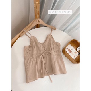 Áo 2 dây viền bèo nơ ngực