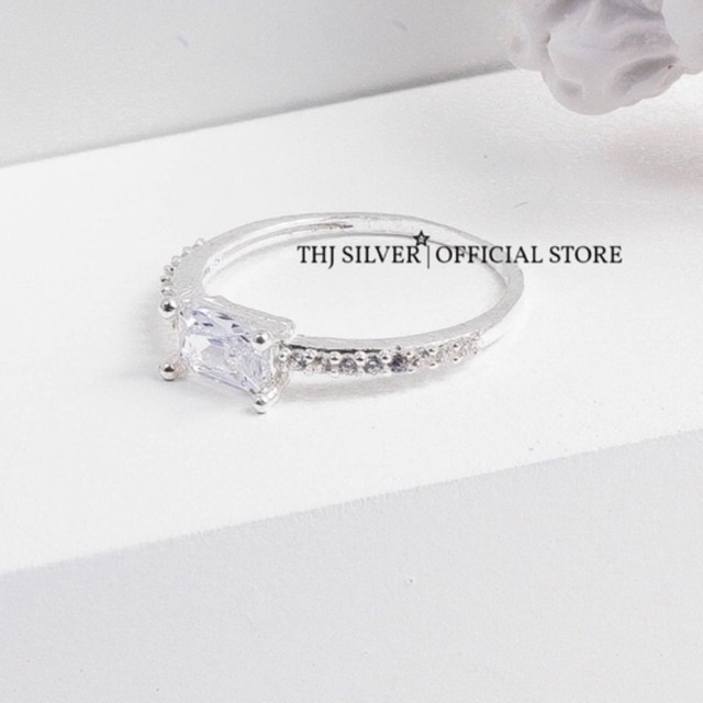 Nhẫn nữ bạc ta THJ- Nhẫn nữ đá dài new sáng đẹp ,sang trọng chuẩn bạc ta