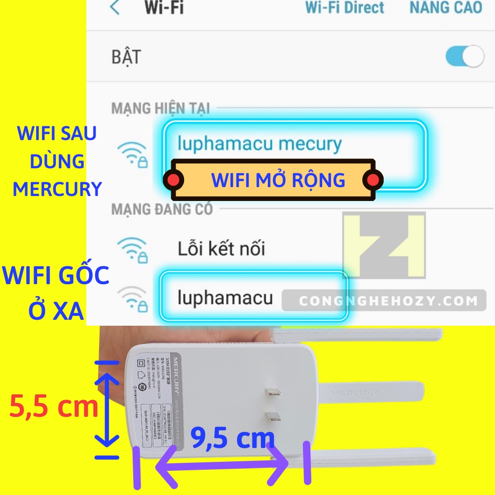 Kích sóng wifi Mercury MW310 xuyên tường  , repeater wifi thu phát wifi nâng cấp hơn MW300re