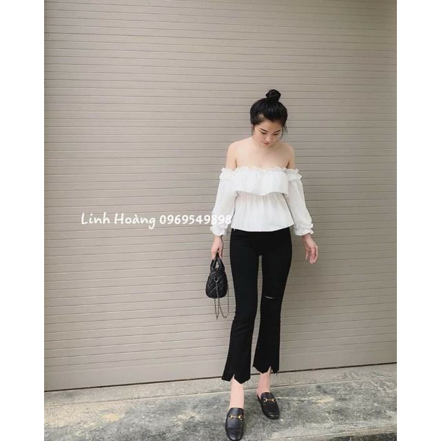 Áo babydoll trệt vai