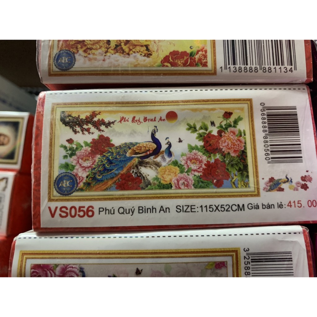 Tranh đính đá Phú Quý Bình An VS056 (115x52) chưa đinh