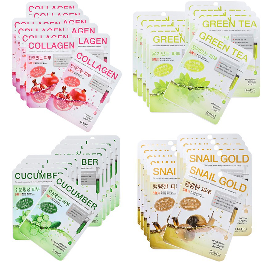 5 Miếng Mặt Nạ Giấy Hàn Quốc Dabo Giúp Cấp Ẩm ❤ Trắng Da ❤ Căng Bóng ❤ Cân Bằng Màu da 13ml
