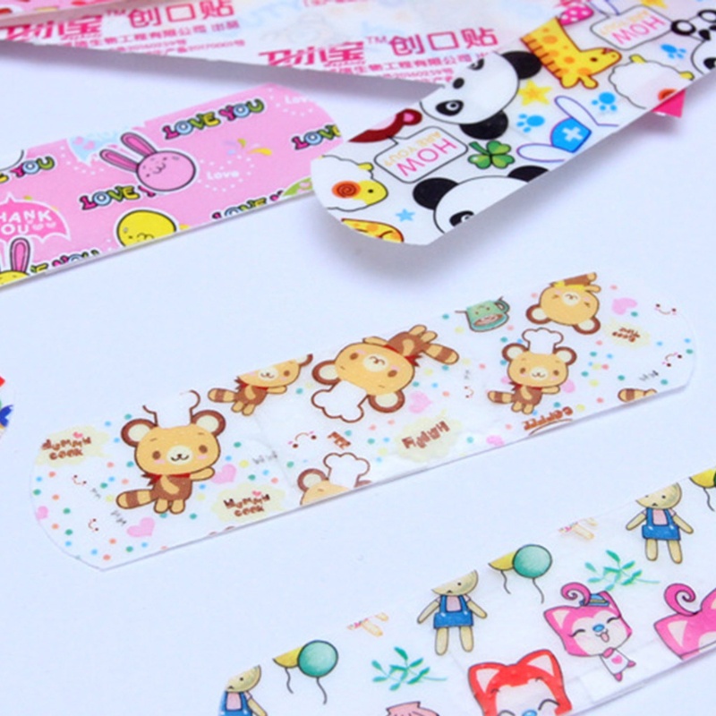 Set 100 băng cá nhân chống thấm nước thoáng khí hoạt hình