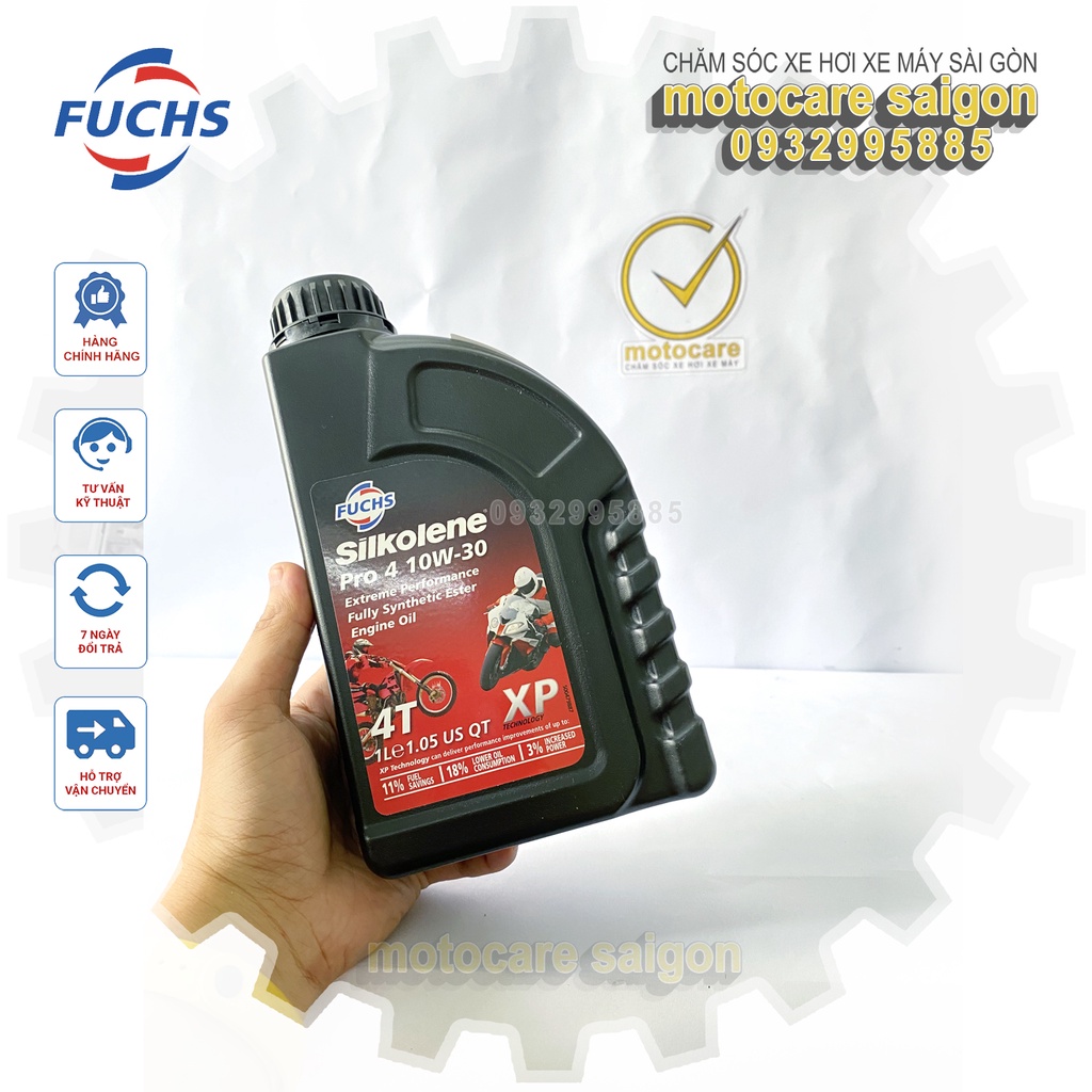 Nhớt FUCHS Silkolene Pro4 10w30 TẶNG KÈM LỌC Nhớt xe số/tay côn