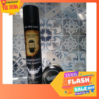Combo sáp vuốt tóc variety + gôm xịt the pro lock 320ml+ tặng lược