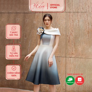 Đầm nữ dự tiệc dạng xòe thiết kế thời trang Eden bẹt vai cúp ngực sang trọng quyễn rũ nổi bật - D425