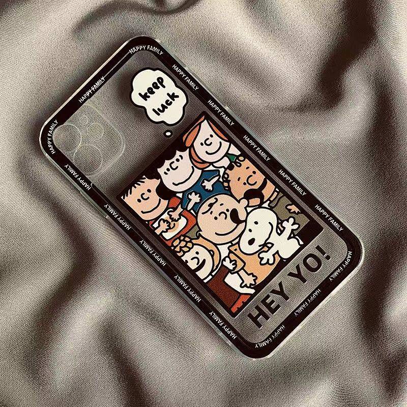 Ốp điện thoại trong suốt in Snoopy thích hợp cho Apple iPhone 12/13pro Max Iphone11 Xrxsmax 78P