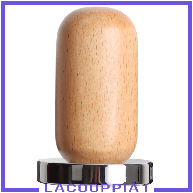 [LACOOPPIA1] Wooden Grip Espresso Coffee Tamper 58mm Barista Coffee Bean Press Hammer