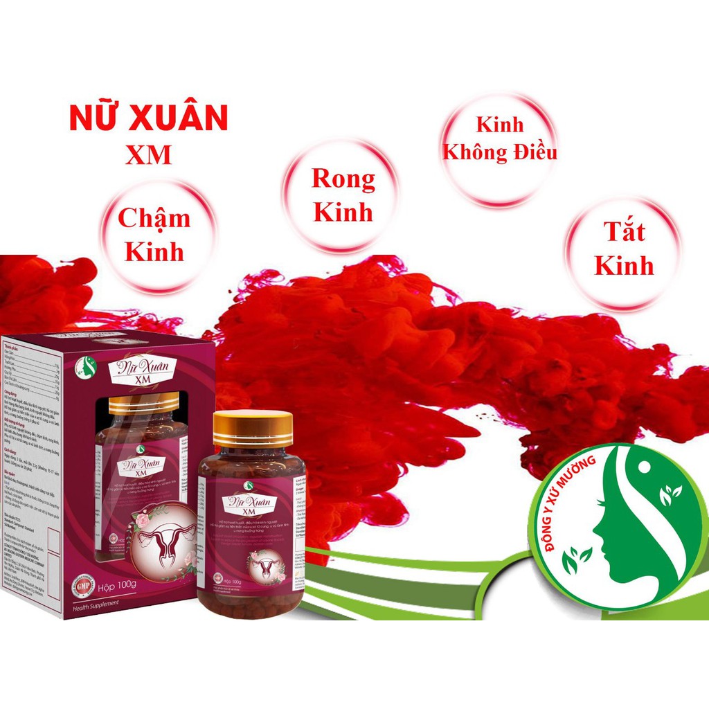 Viên uống điều kinh Nữ Xuân XM - giúp điều hoà kinh nguyệt, giảm tắc kinh, rong kinh, đau bụng kinh