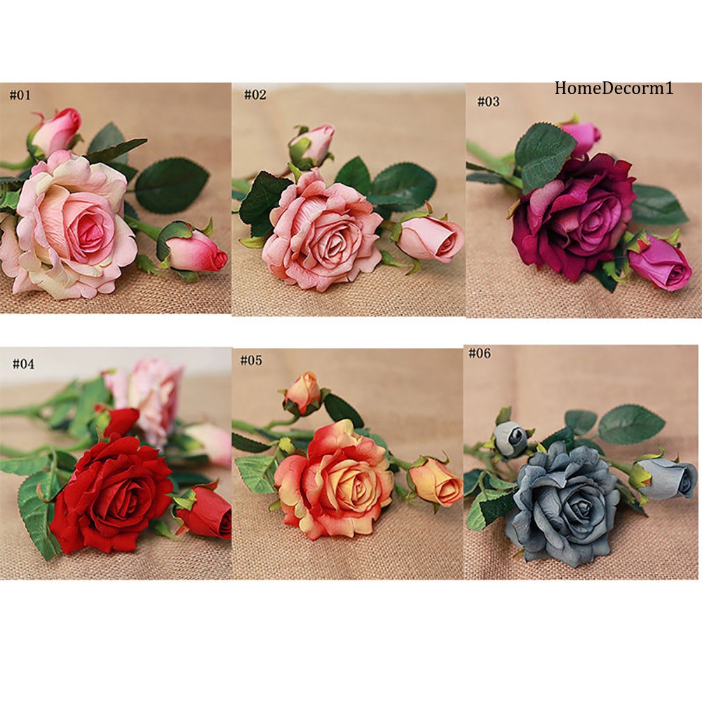 1 Nhánh Hoa Hồng Giả Bằng Vải Trang Trí Nhà Cửa / Văn Phòng