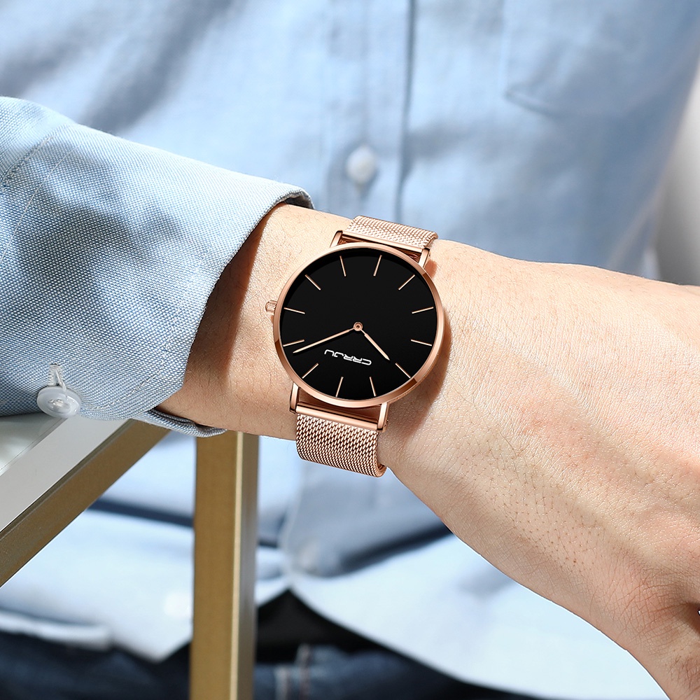 Đồng hồ quartz Crrju 2185X chất liệu thép không gỉ chống thấm nước