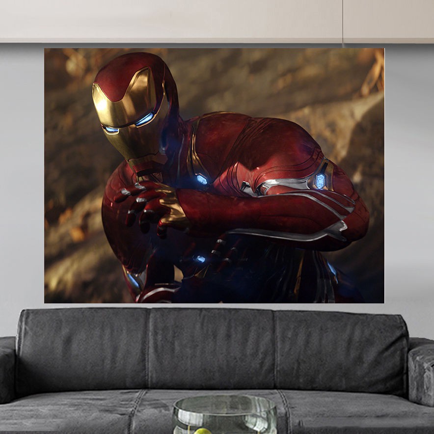 Tấm Vải Treo Tường Trang Trí Hình Người Sắt Trong Phim Marvel