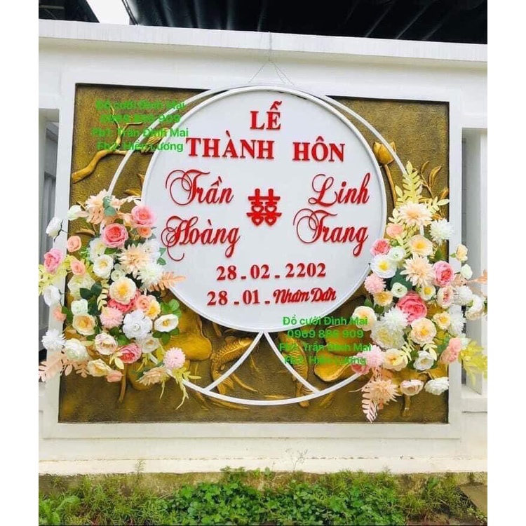 Bộ chữ nổi dán tường đám cưới, tên cô dâu chú rể