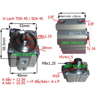 Xi lanh khí nén sda 40