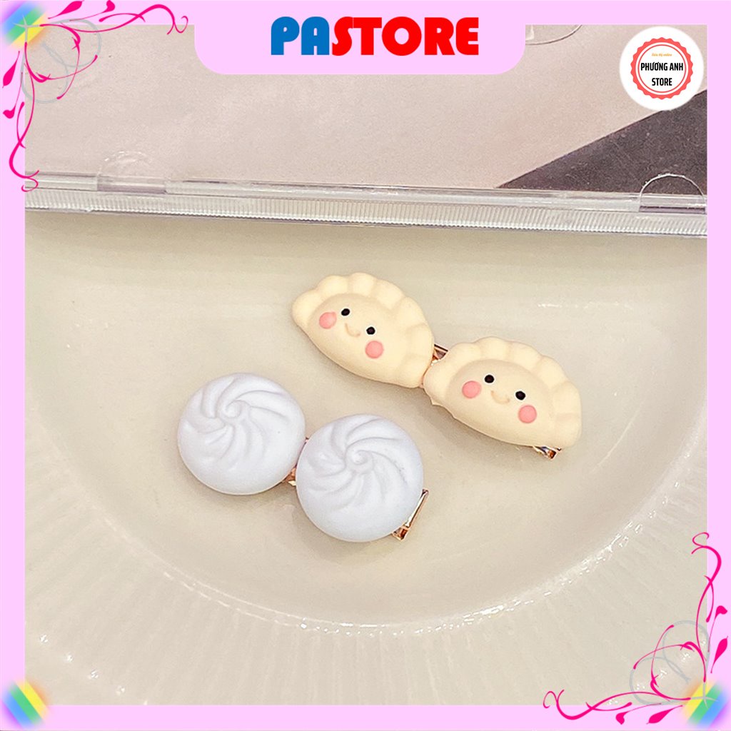 Kẹp Tóc Mái Hàn Quốc Họa Tiết Bánh Bao Cao Cấp Xinh Đẹp, Dễ Thương Dành Cho Nữ