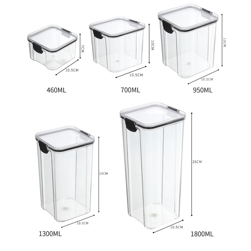 Hộp Đựng Thức Ăn Kín Khí Không BPA Giữ Khô Bánh Kẹo Tiện Dụng
