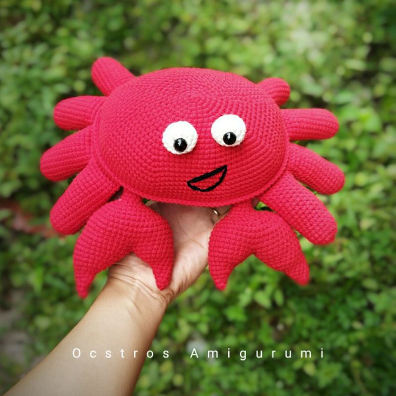 Thú nhồi bông con Cua bằng len handmade - đồ chơi an toàn Amigurumi