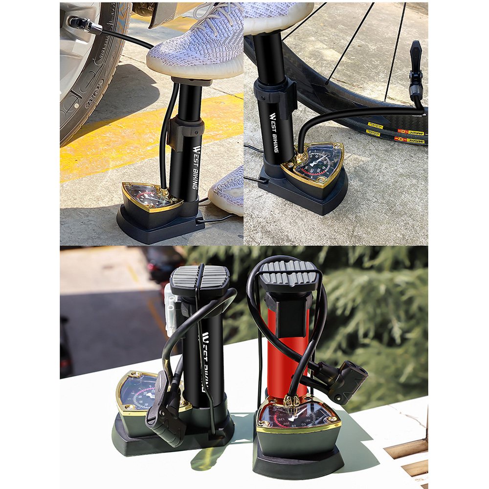 Bơm xe đạp, bơm xe máy đạp chân di động Tiện lợi