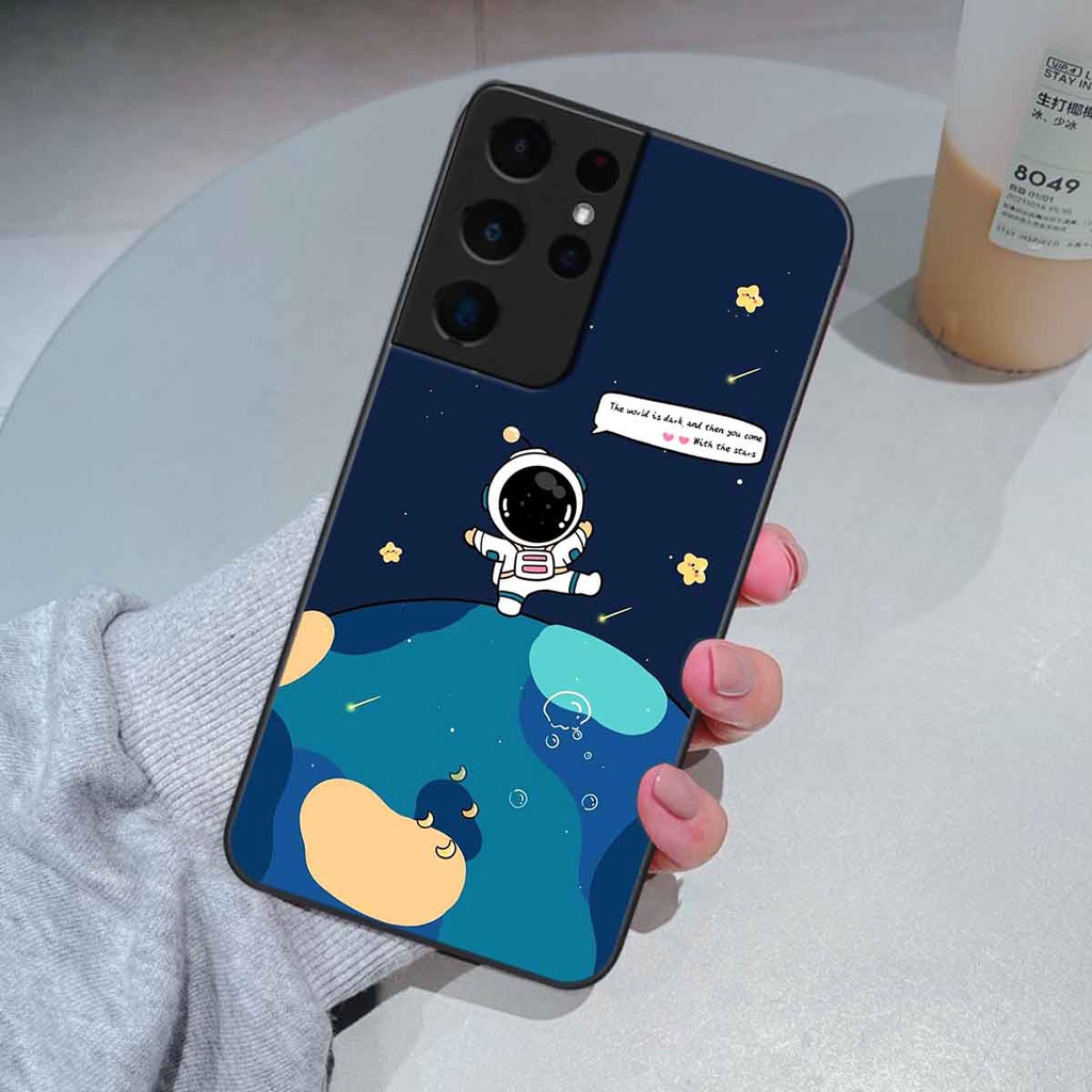 Ốp Samsung S21 Ultra in hình vũ trụ, phi hành gia bầu trời cute dễ thương