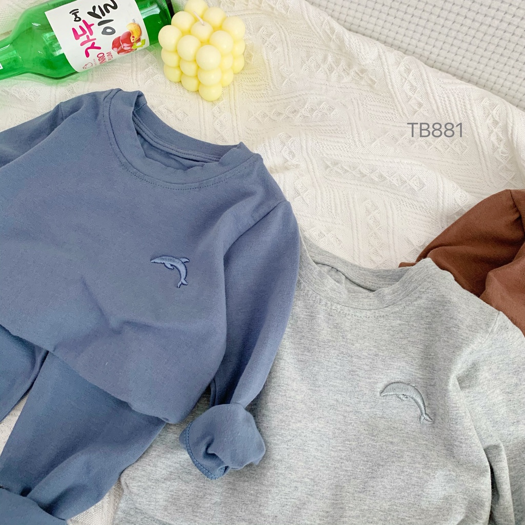 Bộ dài tay cho bé trai bé gái, bộ quần áo trẻ em thu đông chất cotton mềm mịn DOBO051