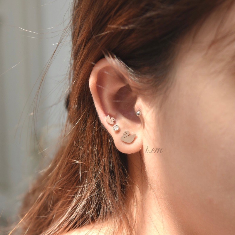 Set 3 khuyên tai TITAN NGUYÊN CHẤT KHÔNG ĐEN KHÔNG GỈ - Flamingo earings set iem.18