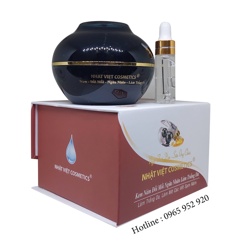 KEM NÁM ĐỒI MỒI NGỪA NHĂN LÀM TRẮNG DA NGỌC TRAI ĐEN- SỮA ONG CHÚA NHẬT VIỆT COSMETICS 25G - 30G
