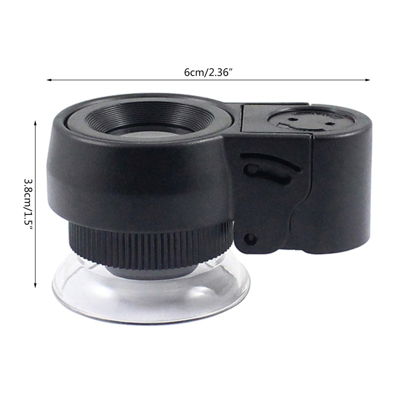 Kính Lúp Mini Bỏ Túi - Phóng Đại 45 Lần Có Đèn UV Cho Khoa Học