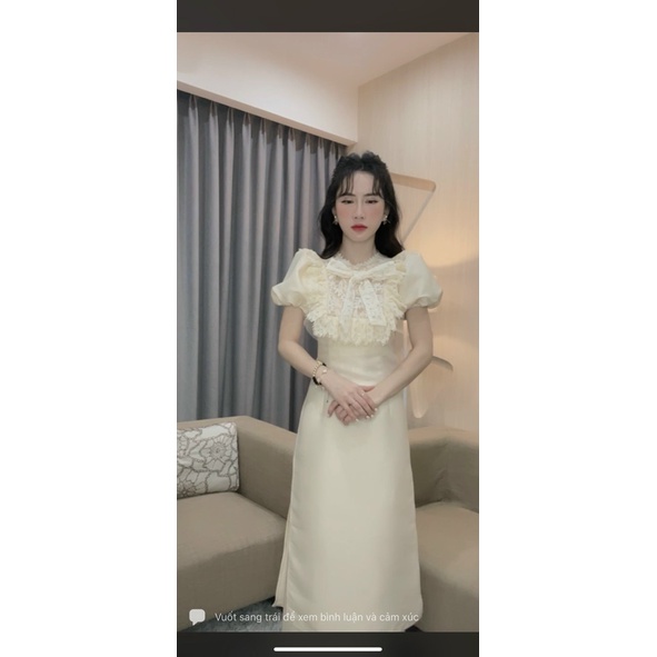 [Aimee Clothing] Áo dài cách tân thiết kế cổ ren siêu xinh - Áo dài tết tay bồng đủ màu