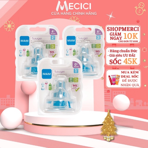Núm ti thay thế bình sữa MAM của Đức số 1,2,3 - Shop Mecici