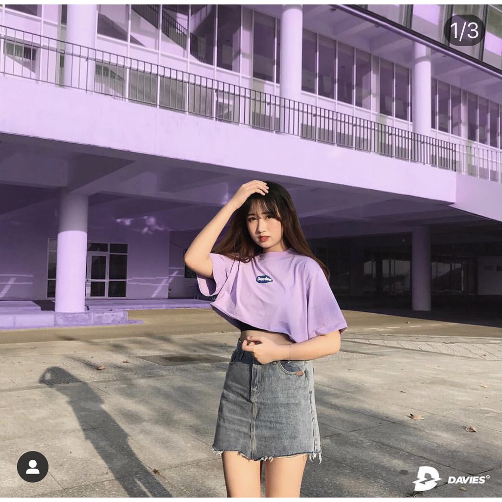 Áo thun croptop màu nổi bật Davies siêu cool nổi bật