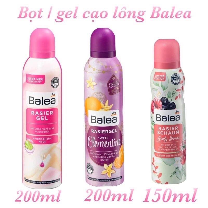 Bọt cạo lông Balea  hàng Đức- Gel cạo lông balea - Bọt/ gel cạo lông