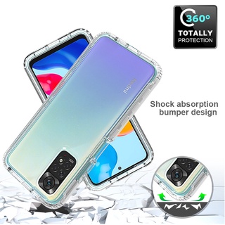Xiaomi Redmi Note 11 4G 11S 10 10S 9 9S 8 Pro Max 9T 9A 9C 10T K40 Poco F3 X3 M3 M4 Casing 3 in 1 Luxury Anti-Knock Case Front Back Double Protection Transparent TPU Soft silicone Phone Protective Back Cover