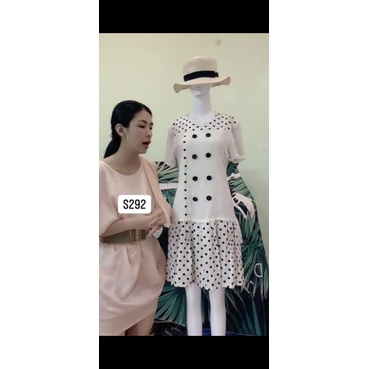 đầm chấm bi xếp ly nhẹ size S-M. S292