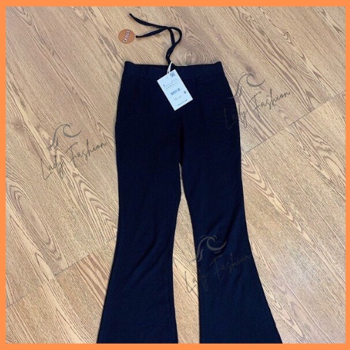 Quần Legging Ống Loe Nữ Chất Cotton Co Giãn 4 Chiều Ôm Mông Hack Dáng Có Túi Lady