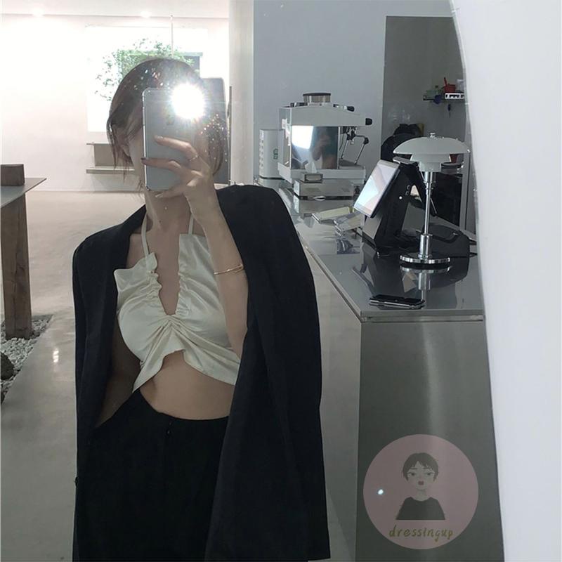 DRE-Women Fashion Halter Backless Tops,Summer Stylish Sleeveless Tops